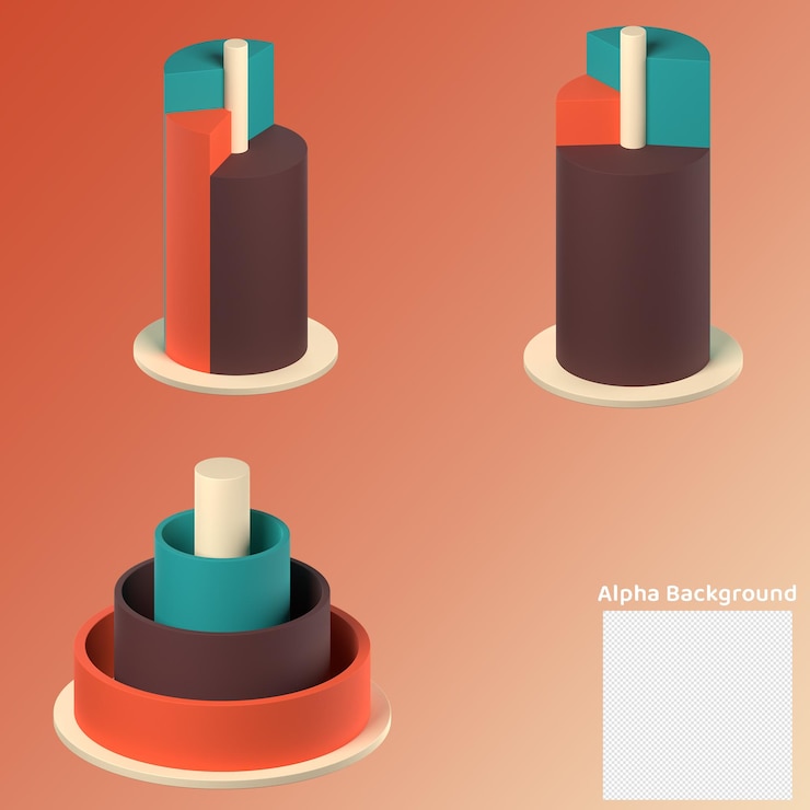 PSD 3d diagram pie