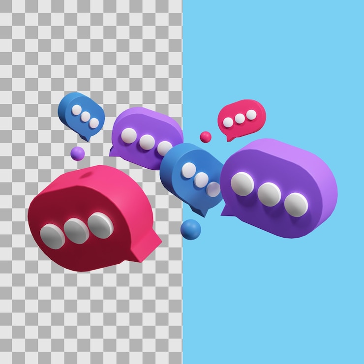 PSD 3d dialog icon rendering illustration