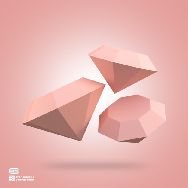 3D diamond icon render