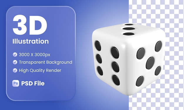 PSD 3d dice illustration top view