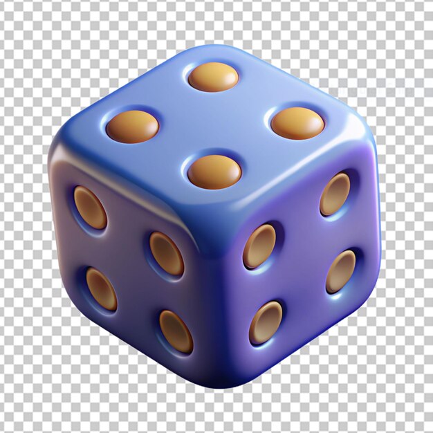 3d dice on transparent background