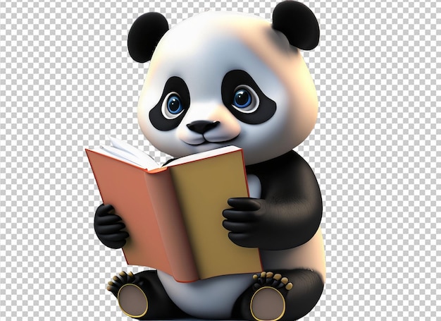3d dier die een boek houden terug naar schoolconcept