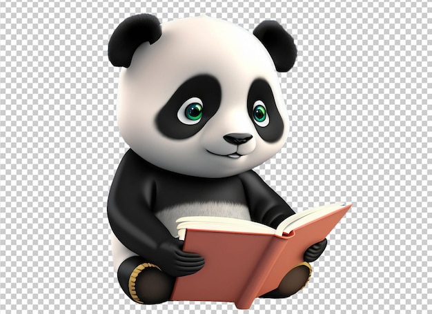 3d dier die een boek houden terug naar schoolconcept