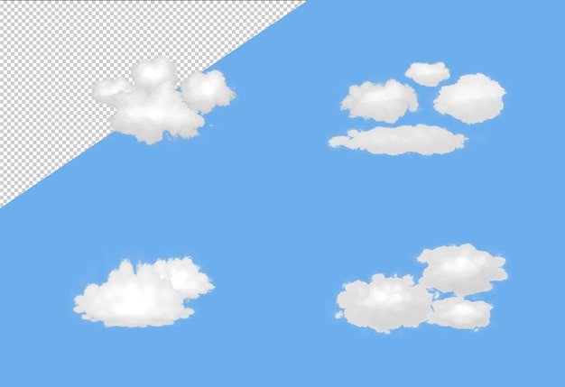 3d different variation clouds bundle pack template