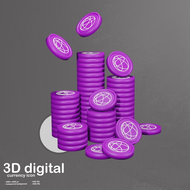 PSD iconica di moneta digitale 3d celestia