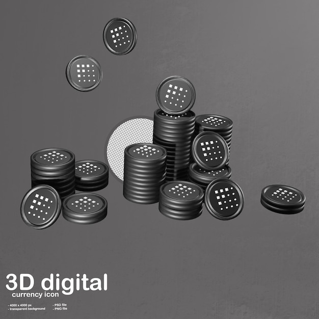 PSD 3d digital currency crypto fet icon