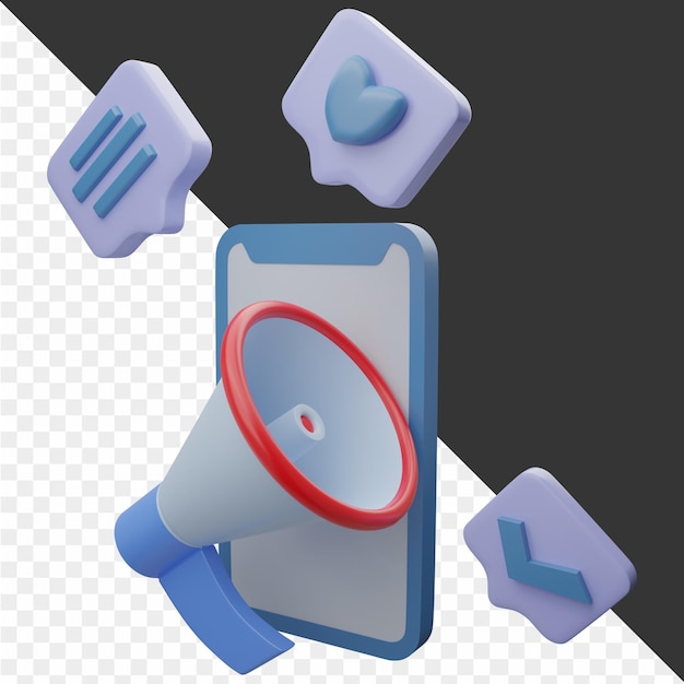 PSD 3d digital marketing icon