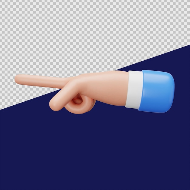 PSD 3d direction showing hand gesture illustrations