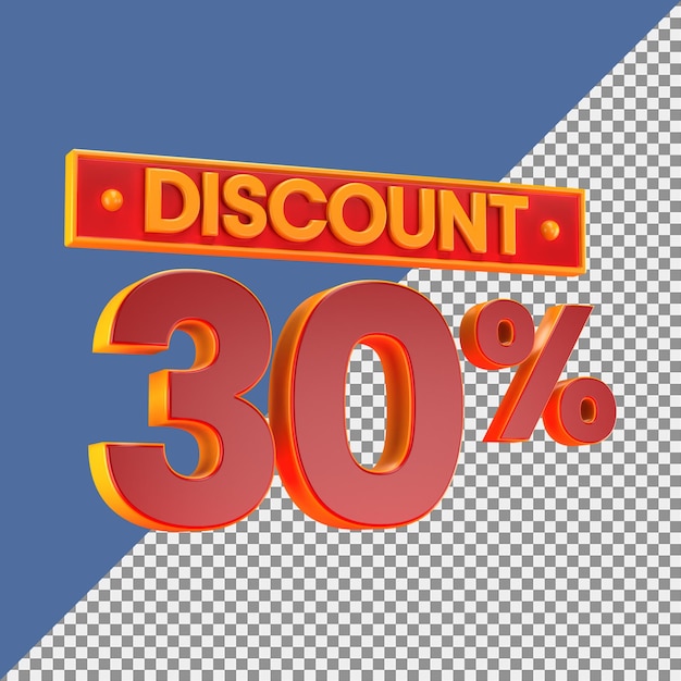 3d discount 30 percent icon