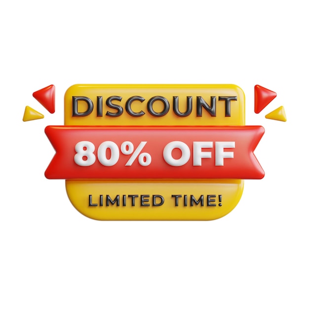 PSD 3d discount badge offer and discount concept high quality illustration and icon