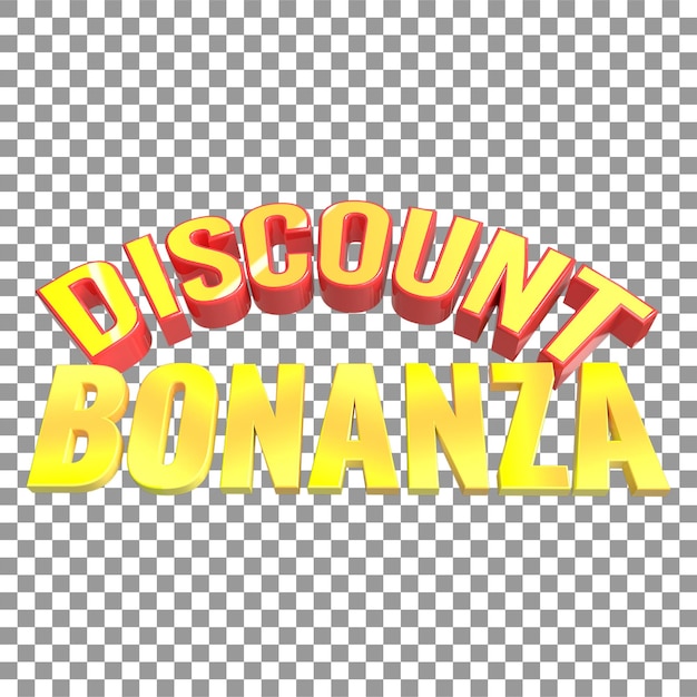 PSD 3d discount bonanza rendering offer label 3d