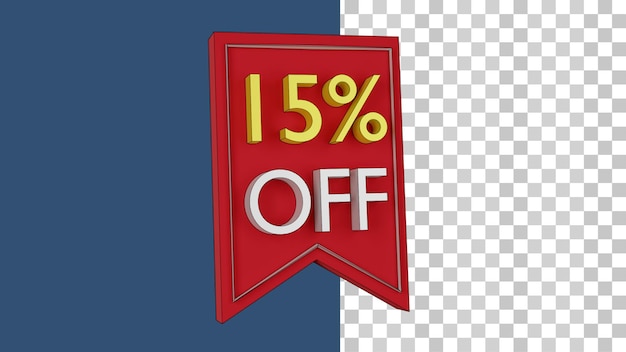 3d discount coupon 15 off png and psd