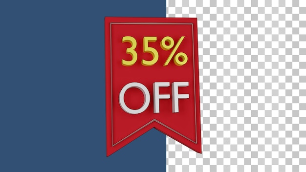 3d discount coupon 35 off png and psd