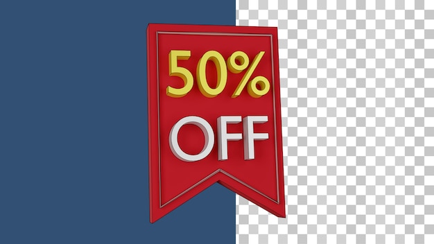 3d discount coupon 50 off png and psd