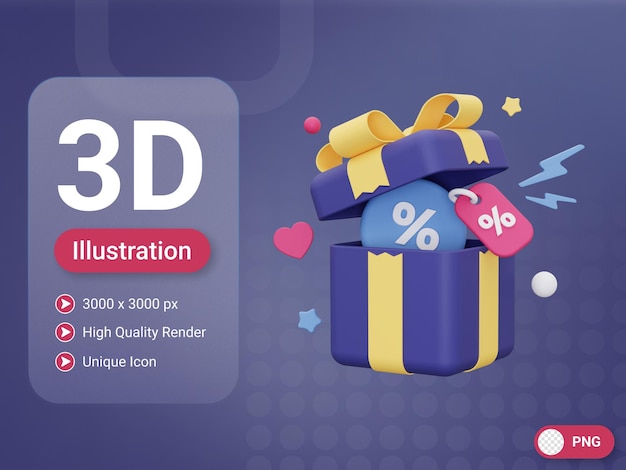 3d discount gift icon