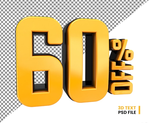 PSD 3d discount number 60 percent off