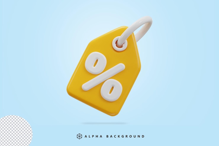 PSD 3d discount tag icon vector illustration