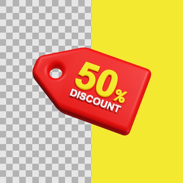 PSD illustrazione semplice dell'etichetta di sconto 3d