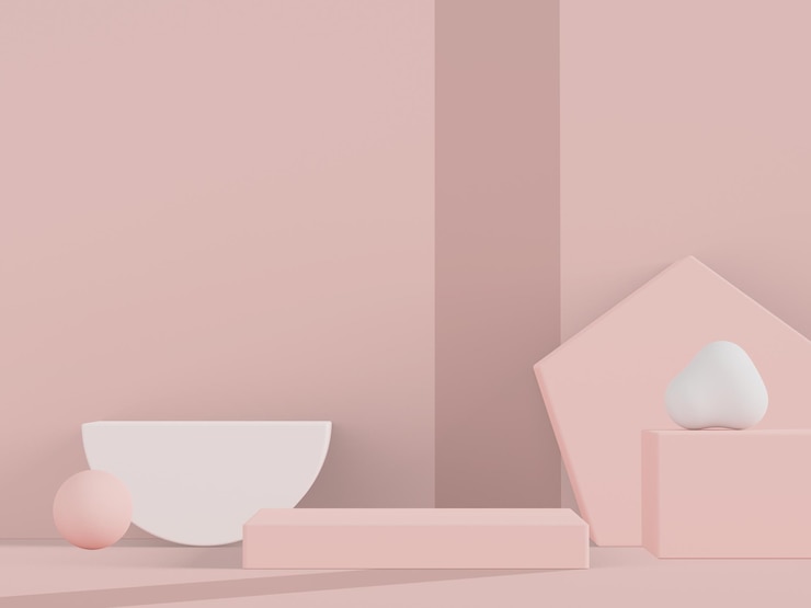 PSD 3d 顯示台,以簡單的幾何形狀呈現產品和化<unk>品