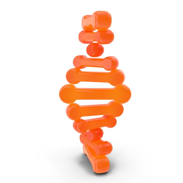 3D DNA アイコン - バイオテクノロジー・ヘルスケアと科学デザインの最先端のシンボル