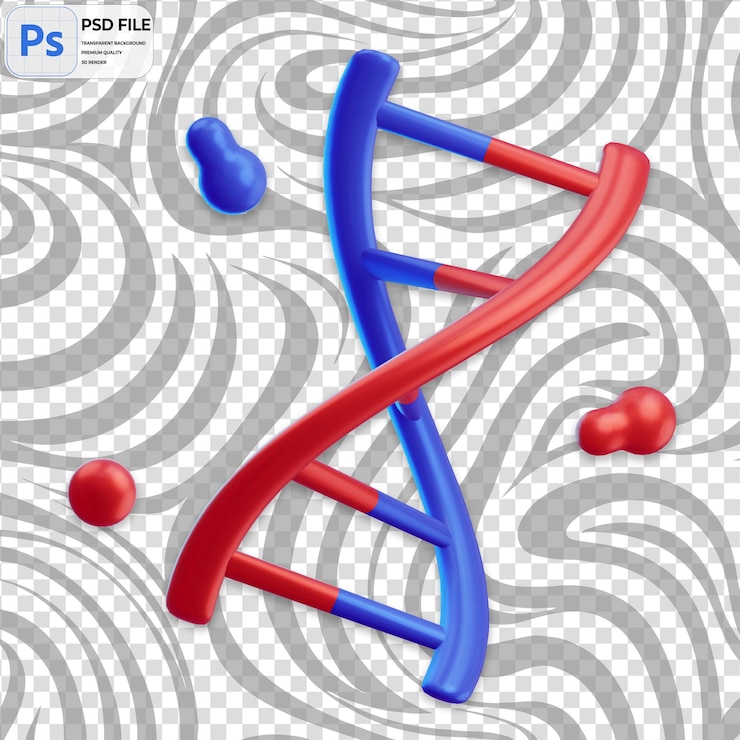 PSD 3d dna render illustration icon isolated png