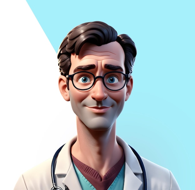 PSD 3d doctor with medical uniform