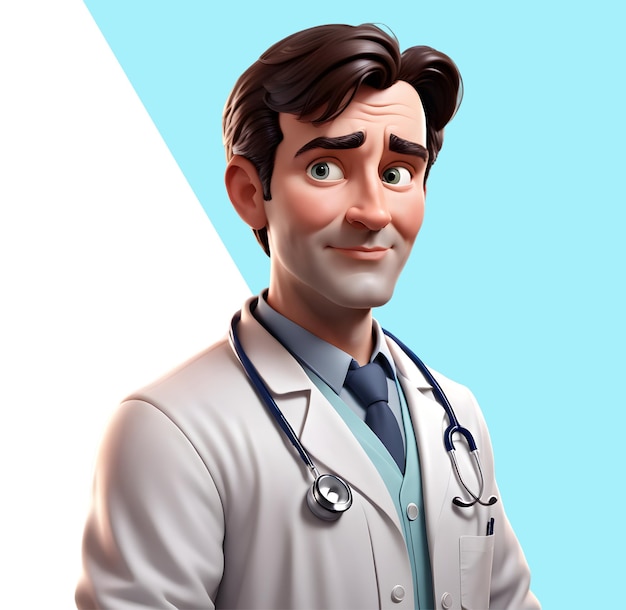 3d doctor with medical uniform