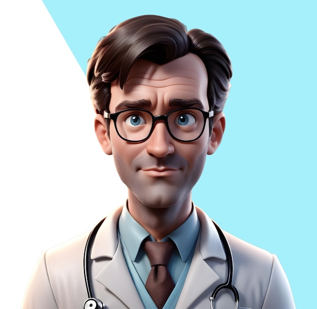 3d doctor with medical uniform