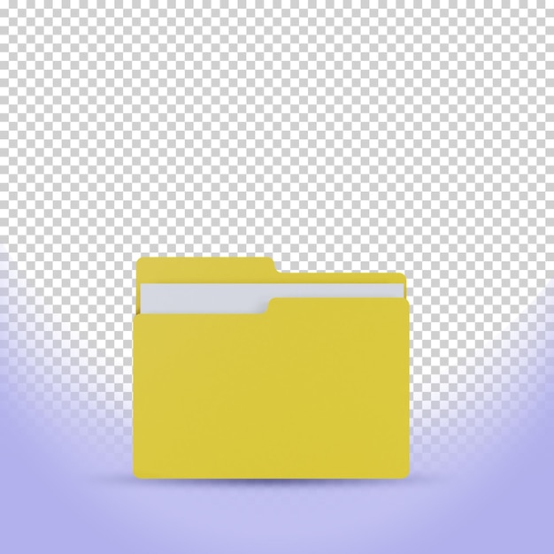 PSD 3d document folder file rendering icon