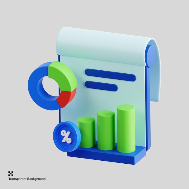 3d-documentrapport met staafdiagram