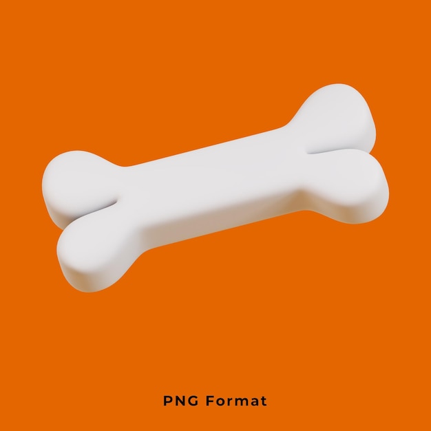 PSD 3d dog bone on png background