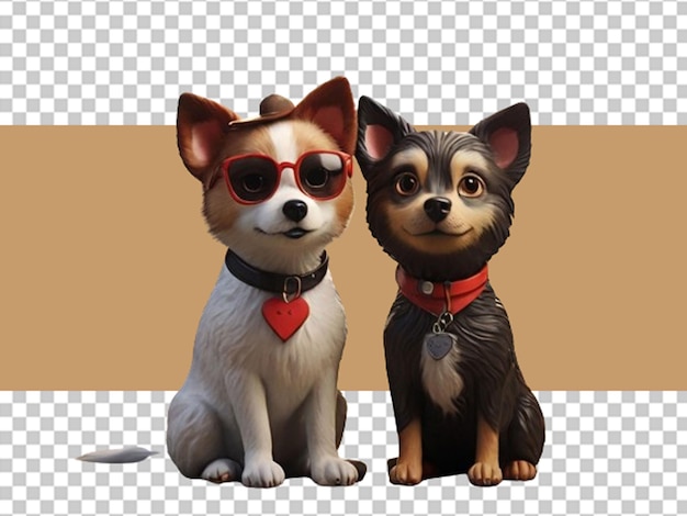 PSD 3d dog couple