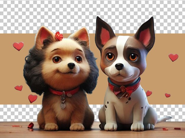 PSD 3d dog couple