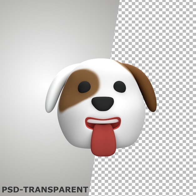 Emoji cane 3d con la lingua fuori
