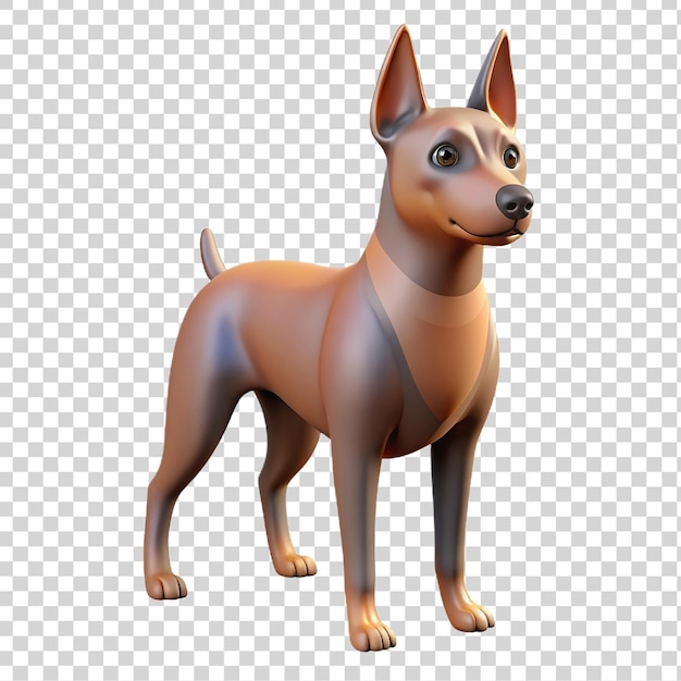 PSD 3d 透明な背景にイソレートされた犬