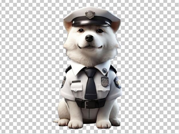 PSD cane 3d in uniforme di polizia