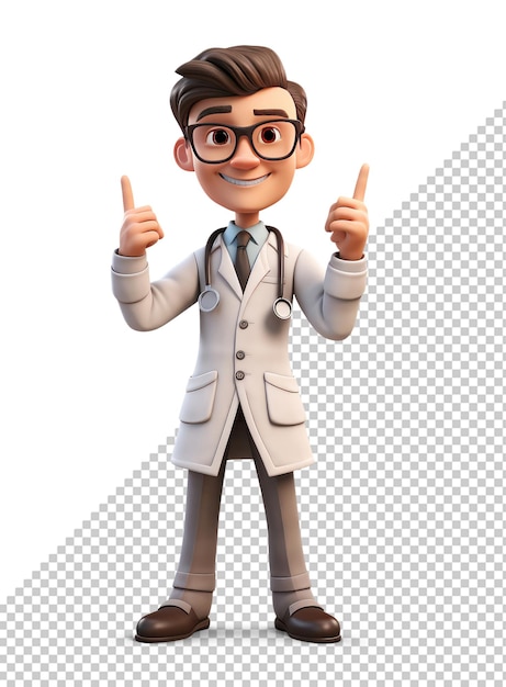 3D-dokter stripfiguur mockup