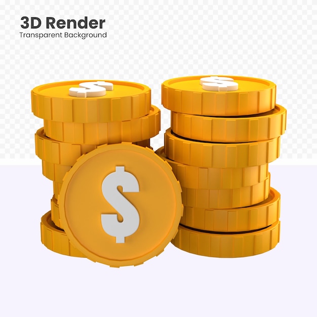 3d Dolar Moneta Stos Ilustracja