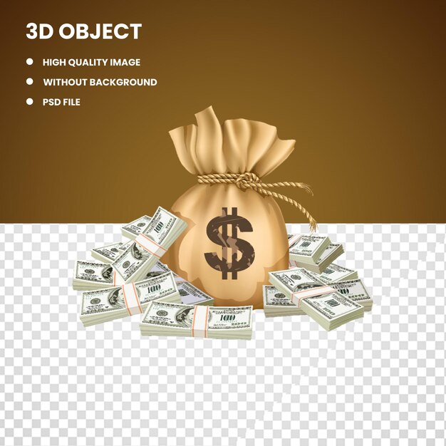 PSD 3d 달러 가방