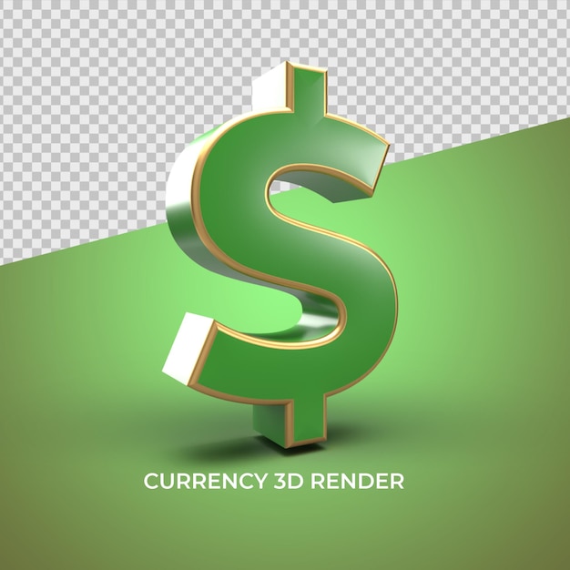 3d dollar currency symbols