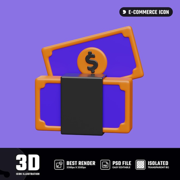 3d dollar money bundle