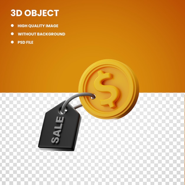 PSD 3d dollar tag