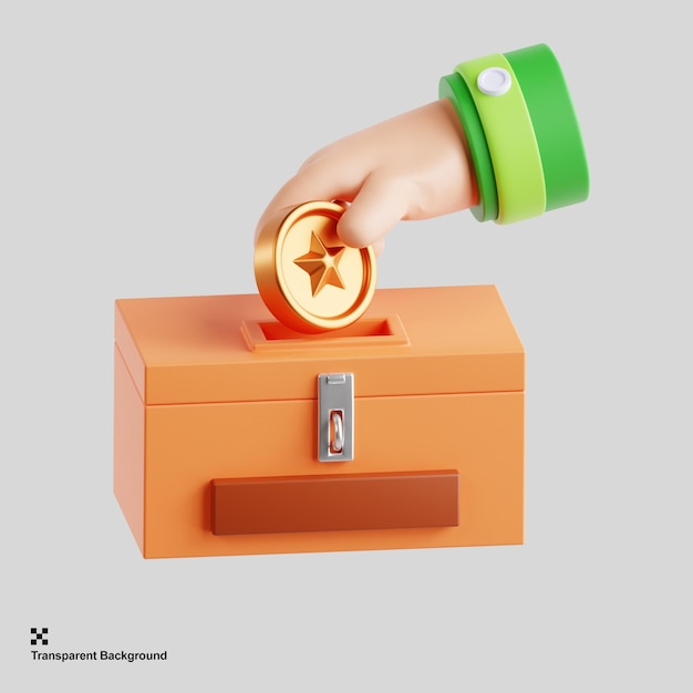 PSD 3d donation box icon