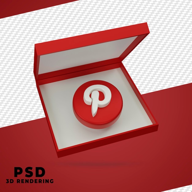 3D-doos Pinterest-rendering geïsoleerd