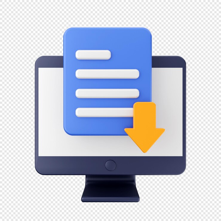 PSD 3d download data icon illustration render