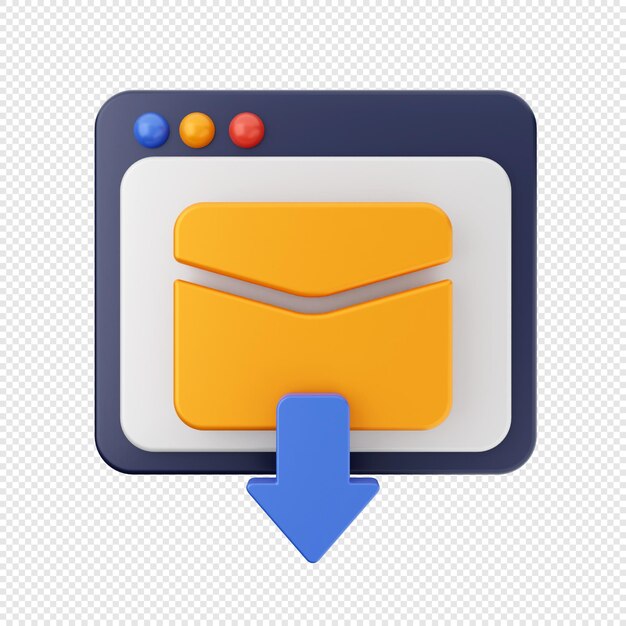 3d download data icon illustration render