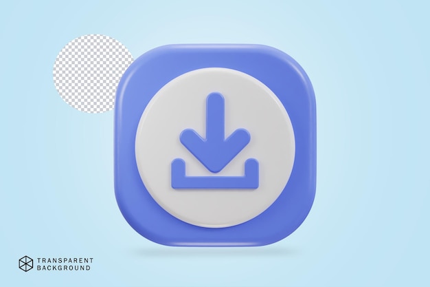 PSD 3d download icon illustration