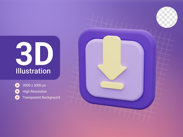 3d download icon