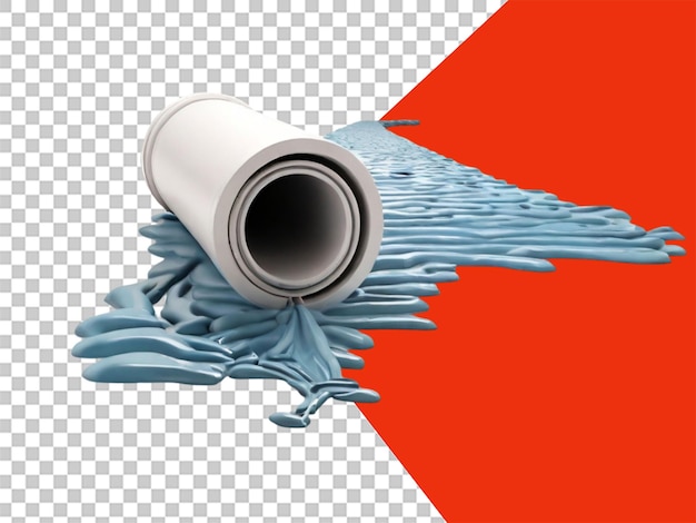 PSD 3d drainage pipe on transparent background