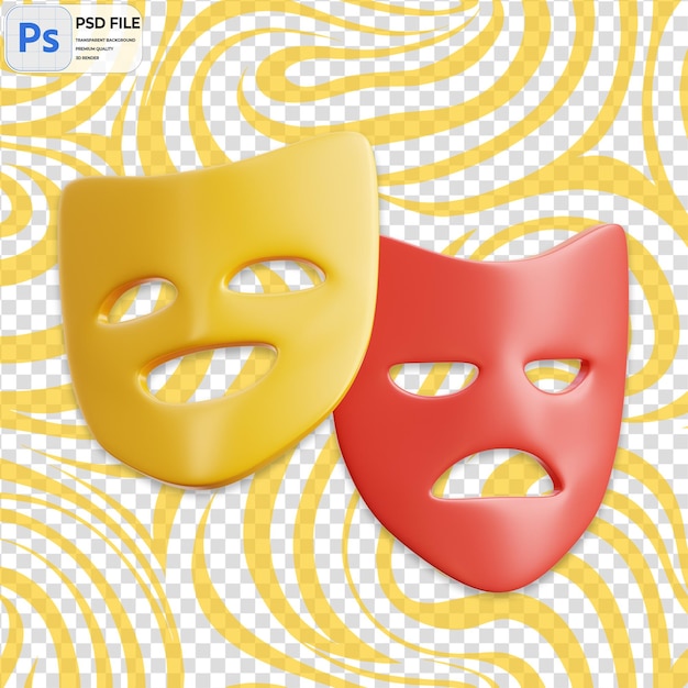 PSD 3d-драма и комедия икона изолированная png иллюстрация psd шаблон